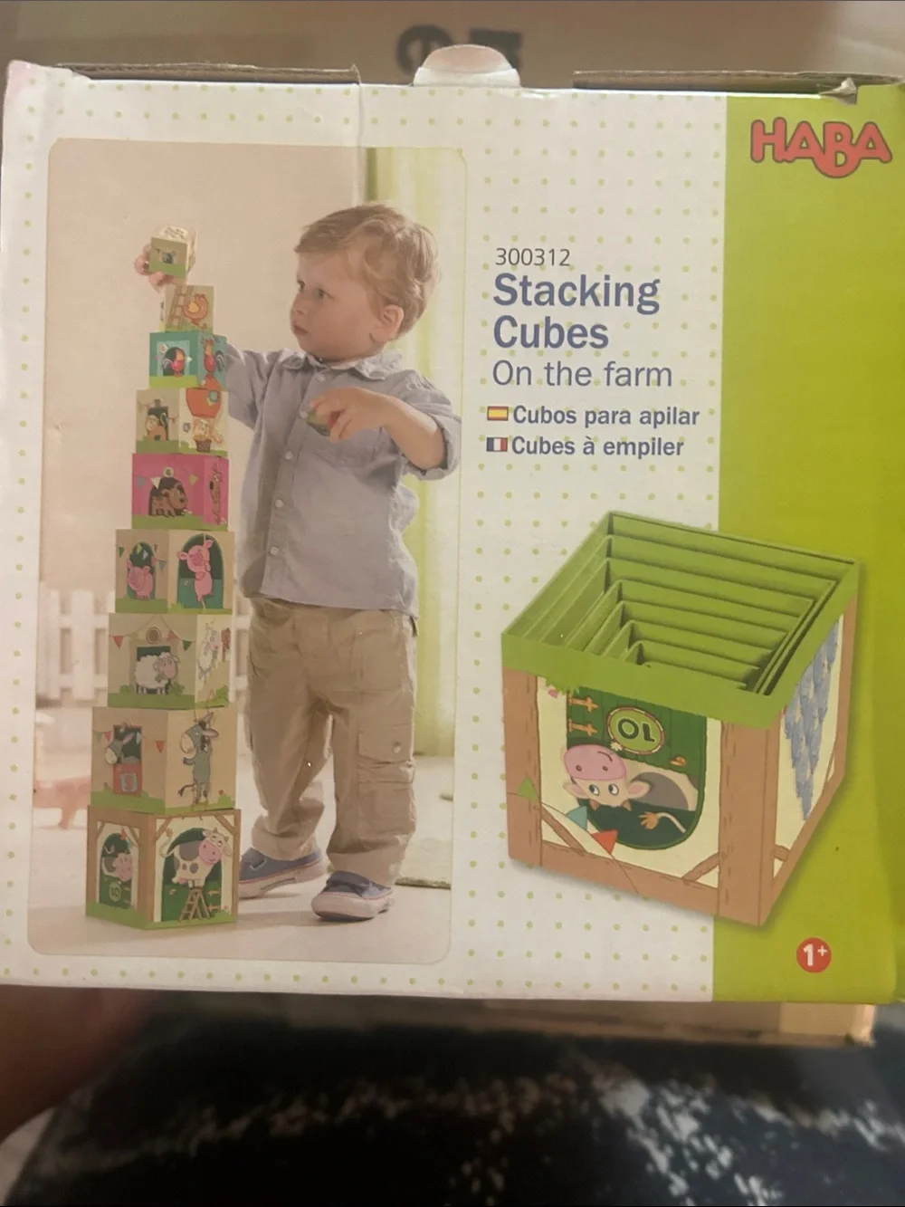 HABA Stacking Cubes - Multicolor Farm Building Set